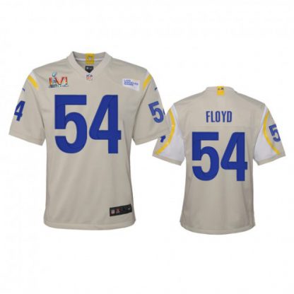Los Angeles Los Angeles Rams #54 Leonard Floyd Youth Super Bowl LVI Patch Nike Game NFL Jersey - Bone