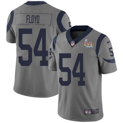 Nike Los Angeles Rams #54 Leonard Floyd Gray Super Bowl LVI Patch Men's Stitched NFL Limited Inverted Legend Jersey