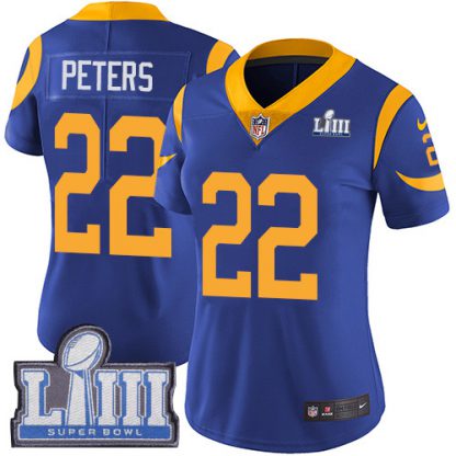 Nike Los Angeles Rams #22 Marcus Peters Royal Blue Alternate Super Bowl LIII Bound Women's Stitched NFL Vapor Untouchable Limited Jersey