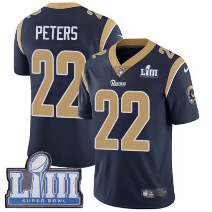 Nike Los Angeles Rams #22 Marcus Peters Navy Blue Team Color Super Bowl LIII Bound Youth Stitched NFL Vapor Untouchable Limited Jersey