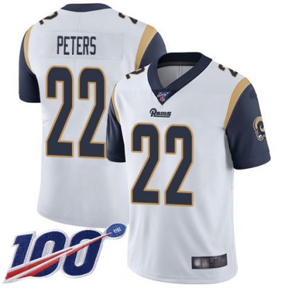 Nike Los Angeles Rams #22 Marcus Peters White Men's Stitched NFL 100th Season Vapor Limited Jersey
