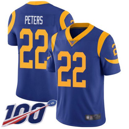 Nike Los Angeles Rams #22 Marcus Peters Royal Blue Alternate Men's Stitched NFL 100th Season Vapor Limited Jersey