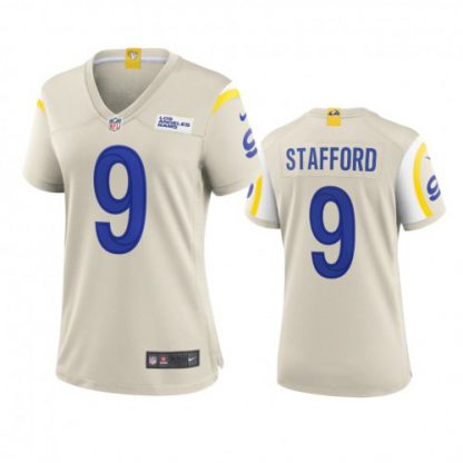 Los Angeles Los Angeles Rams #9 Matthew Stafford Women's Nike Game NFL Jersey - Bone