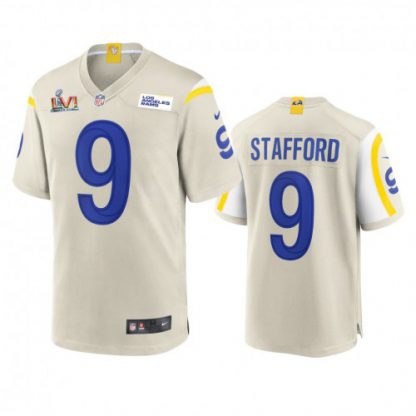 Los Angeles Los Angeles Rams #9 Matthew Stafford Youth Super Bowl LVI Patch Nike Game NFL Jersey - Bone