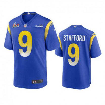 Los Angeles Los Angeles Rams #9 Matthew Stafford Men's Super Bowl LVI Patch Nike Game NFL Jersey - Royal