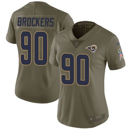 Nike Los Angeles Rams #90 Michael Brockers Olive Women's Stitched NFL Limited 2017 Salute to Service Jersey