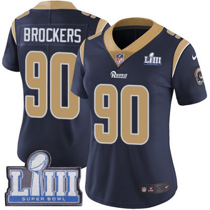 Nike Los Angeles Rams #90 Michael Brockers Navy Blue Team Color Super Bowl LIII Bound Women's Stitched NFL Vapor Untouchable Limited Jersey