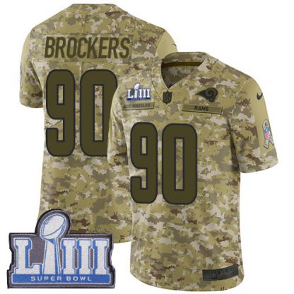 Nike Los Angeles Rams #90 Michael Brockers Camo Super Bowl LIII Bound Men's Stitched NFL Limited 2018 Salute To Service Jersey