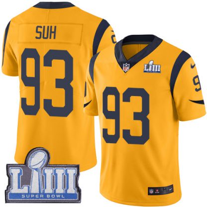 Nike Los Angeles Rams #93 Ndamukong Suh Gold Super Bowl LIII Bound Youth Stitched NFL Limited Rush Jersey