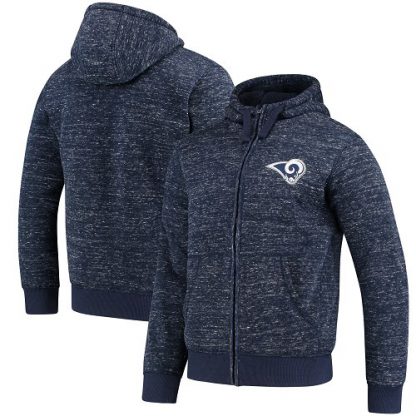 Men's Los Angeles Los Angeles Rams G-III Sports by Carl Banks Heathered Navy Discovery Sherpa Full-Zip Jacket