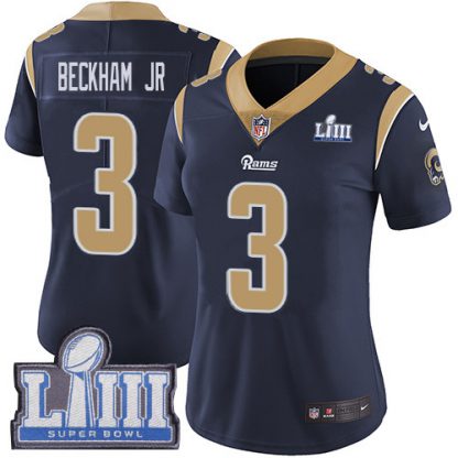 Nike Los Angeles Rams #3 Odell Beckham Jr. Navy Blue Team Color Super Bowl LIII Bound Women's Stitched NFL Vapor Untouchable Limited Jersey