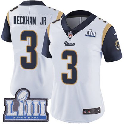 Nike Los Angeles Rams #3 Odell Beckham Jr. White Super Bowl LIII Bound Women's Stitched NFL Vapor Untouchable Limited Jersey