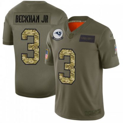 Nike Los Angeles Rams #3 Odell Beckham Jr. Camo Youth Stitched NFL Limited 2019 Salute To Service Jersey
