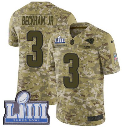 Nike Los Angeles Rams #3 Odell Beckham Jr. Camo Super Bowl LIII Bound Youth Stitched NFL Limited 2018 Salute to Service Jersey