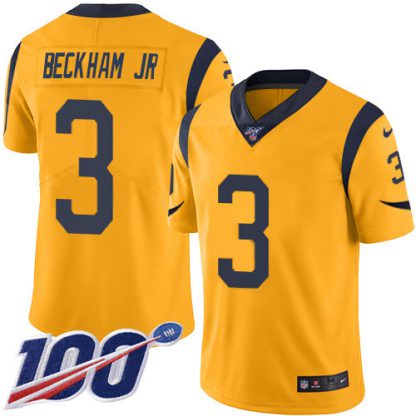 Nike Los Angeles Rams #3 Odell Beckham Jr. Gold Youth Stitched NFL Limited Rush 100th Season Jersey