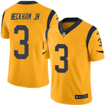 Nike Los Angeles Rams #3 Odell Beckham Jr. Gold Youth Stitched NFL Limited Rush Jersey