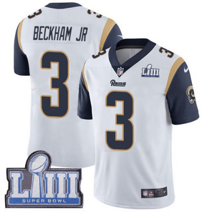 Nike Los Angeles Rams #3 Odell Beckham Jr. White Super Bowl LIII Bound Youth Stitched NFL Vapor Untouchable Limited Jersey