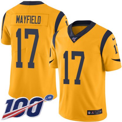 Nike Los Angeles Rams #17 Odell Beckham Jr. Gold Youth Stitched NFL Limited Rush 100th Season Jersey