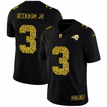 Los Angeles Los Angeles Rams #3 Odell Beckham Jr. Men's Nike Leopard Print Fashion Vapor Limited NFL Jersey Black