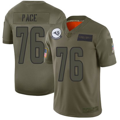 Nike Los Angeles Rams #76 Orlando Pace Camo Men's Stitched NFL Limited 2019 Salute To Service Jersey