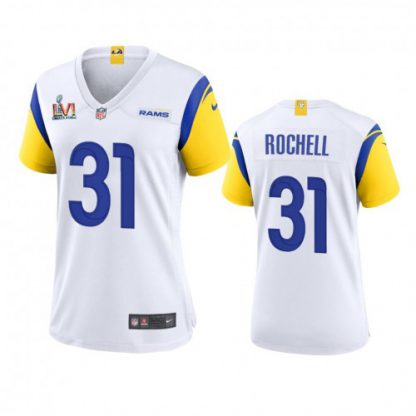 Los Angeles Los Angeles Rams #31 Robert Rochell Women's Super Bowl LVI Patch Nike Alternate Game NFL Jersey - White