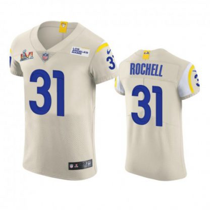 Los Angeles Los Angeles Rams #31 Robert Rochell Men's Super Bowl LVI Patch Nike Vapor Elite Player NFL Jersey - Bone