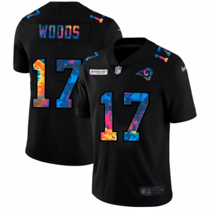 Los Angeles Los Angeles Rams #17 Robert Woods Men's Nike Multi-Color Black 2020 NFL Crucial Catch Vapor Untouchable Limited Jersey