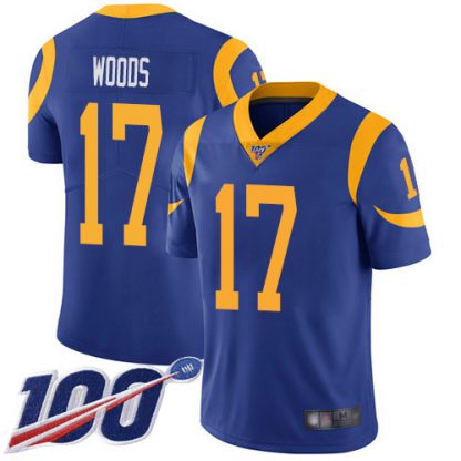 Nike Los Angeles Rams #17 Robert Woods Royal Blue Alternate Men's Stitched NFL 100th Season Vapor Limited Jersey