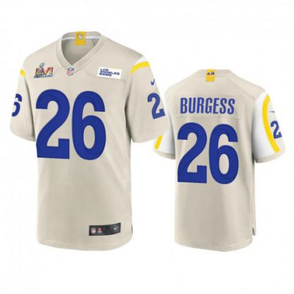 Los Angeles Los Angeles Rams #26 Terrell Burgess Men's Super Bowl LVI Patch Nike Game NFL Jersey - Bone