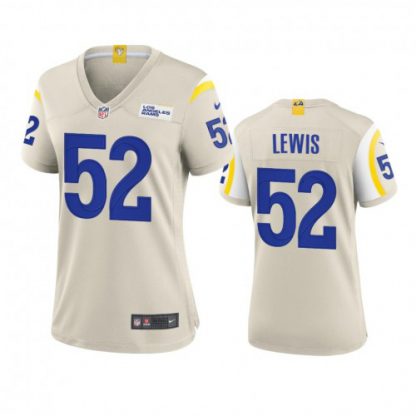 Los Angeles Los Angeles Rams #52 Terrell Lewis Women's Nike Game NFL Jersey - Bone
