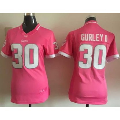 Nike Los Angeles Rams #30 Todd Gurley Pink Women's Stitched NFL Elite Bubble Gum Jersey