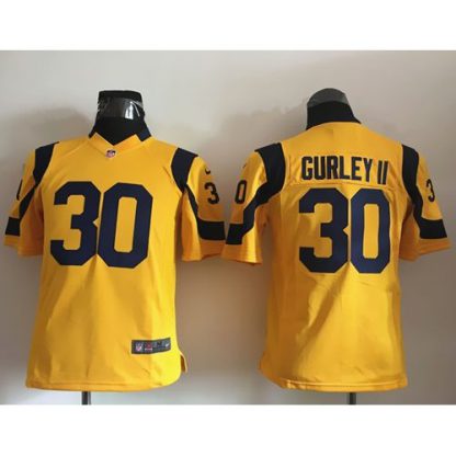 Nike Los Angeles Rams #30 Todd Gurley II Gold Youth Stitched NFL Elite Rush Jersey