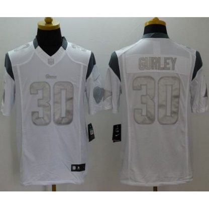 Nike Los Angeles Rams #30 Todd Gurley White Men's Stitched NFL Limited Platinum Jersey