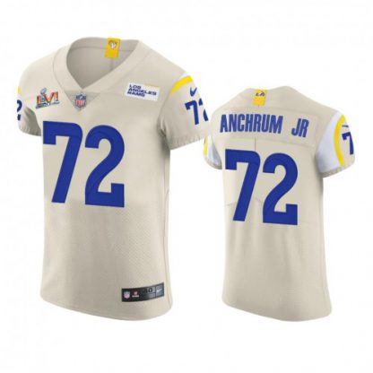 Los Angeles Los Angeles Rams #72 Tremayne Anchrum Jr. Men's Super Bowl LVI Patch Nike Vapor Elite Player NFL Jersey - Bone