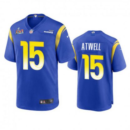 Los Angeles Los Angeles Rams #15 Tutu Atwell Men's Super Bowl LVI Patch Nike Game NFL Jersey - Royal