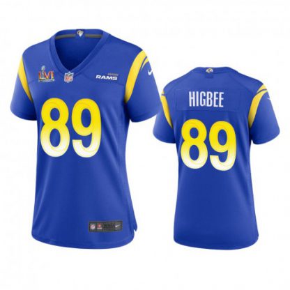 Los Angeles Los Angeles Rams #89 Tyler Higbee Women's Super Bowl LVI Patch Nike Game NFL Jersey - Royal