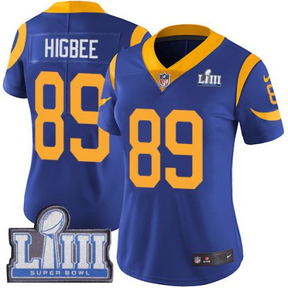 Nike Los Angeles Rams #89 Tyler Higbee Royal Blue Alternate Super Bowl LIII Bound Women's Stitched NFL Vapor Untouchable Limited Jersey