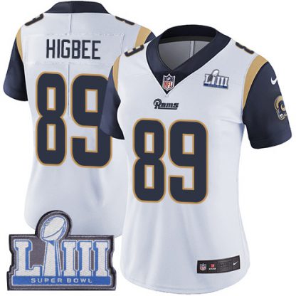 Nike Los Angeles Rams #89 Tyler Higbee White Super Bowl LIII Bound Women's Stitched NFL Vapor Untouchable Limited Jersey