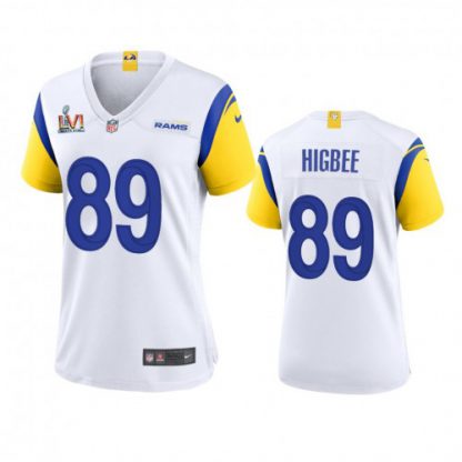 Los Angeles Los Angeles Rams #89 Tyler Higbee Women's Super Bowl LVI Patch Nike Alternate Game NFL Jersey - White