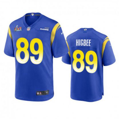 Los Angeles Los Angeles Rams #89 Tyler Higbee Men's Super Bowl LVI Patch Nike Game NFL Jersey - Royal