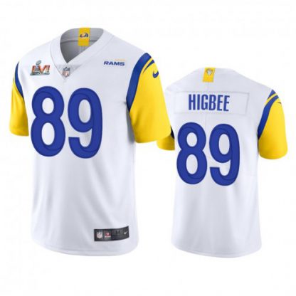 Los Angeles Los Angeles Rams #89 Tyler Higbee Men's Super Bowl LVI Patch Nike Alternate Vapor Limited NFL Jersey - White