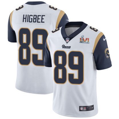 Nike Los Angeles Rams #89 Tyler Higbee White Super Bowl LVI Patch Men's Stitched NFL Vapor Untouchable Limited Jersey