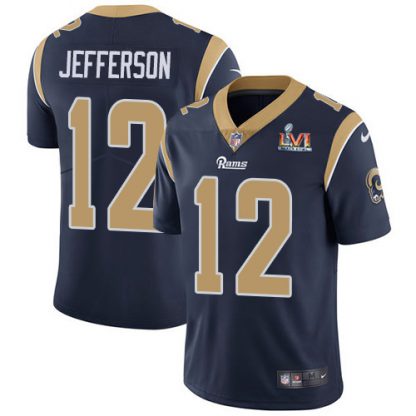 Nike Los Angeles Rams #12 Van Jefferson Navy Blue Team Color Super Bowl LVI Patch Youth Stitched NFL Vapor Untouchable Limited Jersey