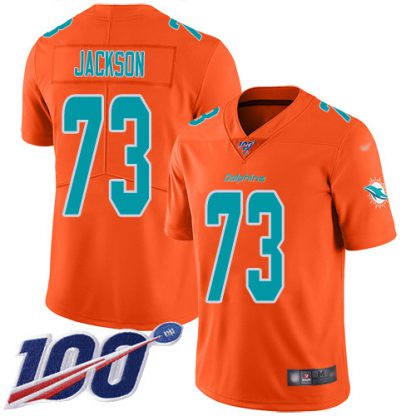 Nike Miami Dolphins #73 Austin Jackson Orange Youth Stitched NFL Limited Inverted Legend 100th Season Jersey