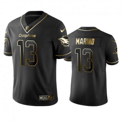 Miami Dolphins #13 Dan Marino Men's Stitched NFL Vapor Untouchable Limited Black Golden Jersey