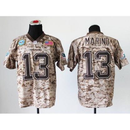 Nike Miami Dolphins #13 Dan Marino Camo Men's Stitched NFL New Elite USMC Jersey