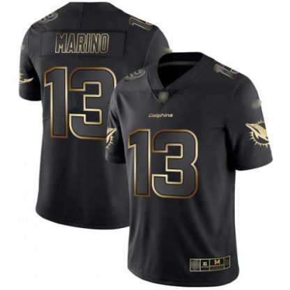 Nike Miami Dolphins #13 Dan Marino Black/Gold Men's Stitched NFL Vapor Untouchable Limited Jersey