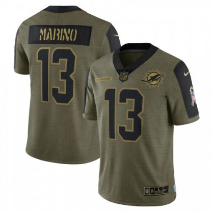 Miami Miami Dolphins #13 Dan Marino Olive Nike 2021 Salute To Service Limited Player Jersey