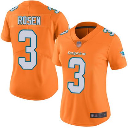 Nike Miami Dolphins #3 Josh Rosen Orange Women's Stitched NFL Limited Rush Jersey