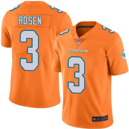Nike Miami Dolphins #3 Josh Rosen Orange Men's Stitched NFL Limited Rush Jersey